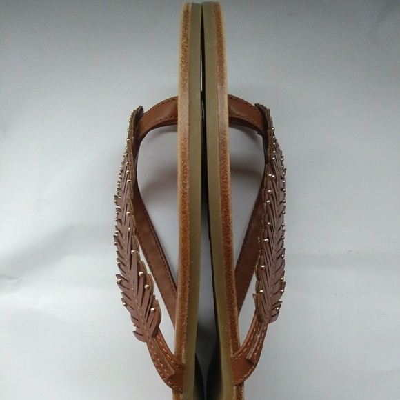Coach Deni Feather Embellished Flat Sandals Sz5 - Picture 5 of 8